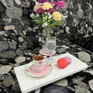 Kuvars Mermer Sunum&Servis Tabağı Yağdanlık Standı